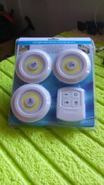LED Light Under Closet Battery Powered Closet Wall Lamp with Remote, Set of 3 - Full Detail by Nari Haat, Indian ethn...