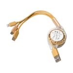 Retractable 3-in-1 Charger Cable for Phones & Android (1 Pc, Multi-USB) - Sleeve Design by Nari Haat, Indian ethnic w...