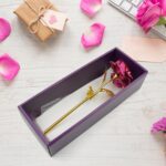 Gold Rose Artificial Rose Flower With Gift Box, Plastic Flowers Best Gifts for Friend Girl Wife Women, Golden Rose Gi...
