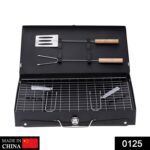 Stainless Steel Briefcase Style Barbecue Grill Toaster (Medium, Black) - With Dupatta by Nari Haat, Indian ethnic wea...