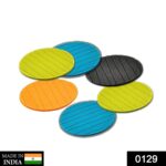 6 Pcs Round Silicone Cup Mats for Tea, Coffee, Mug & Wine – Home Use - Back View by Nari Haat, Indian ethnic wear, ...