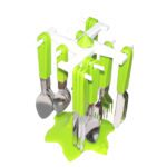 24 Piece Stainless Steel Premium Cutlery Set With Stand - Front View by Nari Haat, Indian ethnic wear, women clothing...