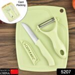 Plastic Kitchen Peeler - Green & Classic Stainless Steel 3-Piece Knife Set Combo - With Dupatta by Nari Haat, Indian ...