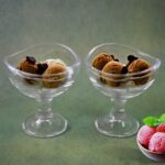 Glass Footed Dessert Bowl, Ice Cream Cup (2 Pcs Set) - Front View by Nari Haat, Indian ethnic wear, women clothing, d...