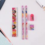 Fun & Functional! 5-in-1 Cartoon Pencil Set for School & Play (5 Pc) - Closeup Embroidery by Nari Haat, Indian ethnic...