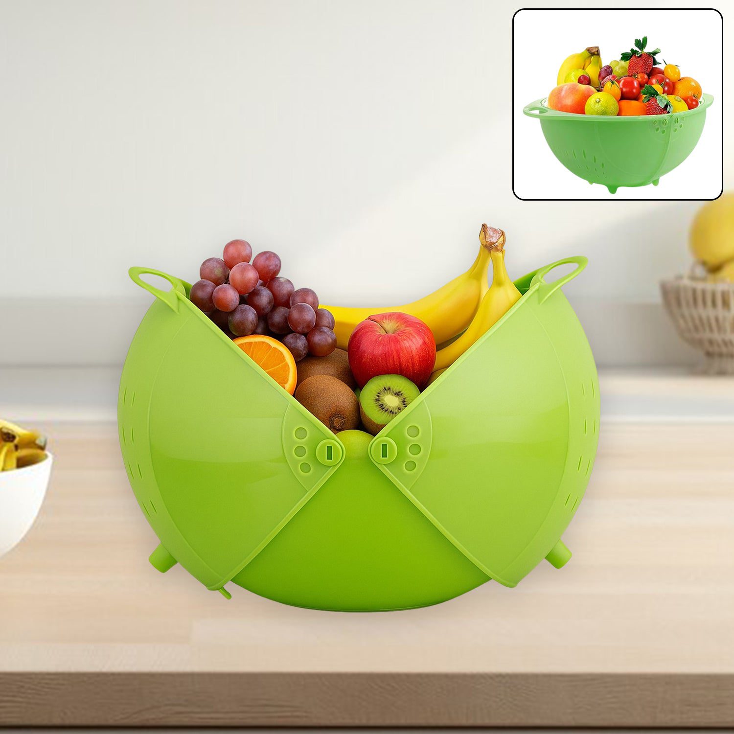 01_03c48b11-841d-4ea2-b81a-5e967b5602d2.jpg Apex Smart Basket 3in1 Multiuse Fruit And Vegetable Bowl (1 Pc / Mix Color) - Front View by Nari Haat, Indian ethnic...