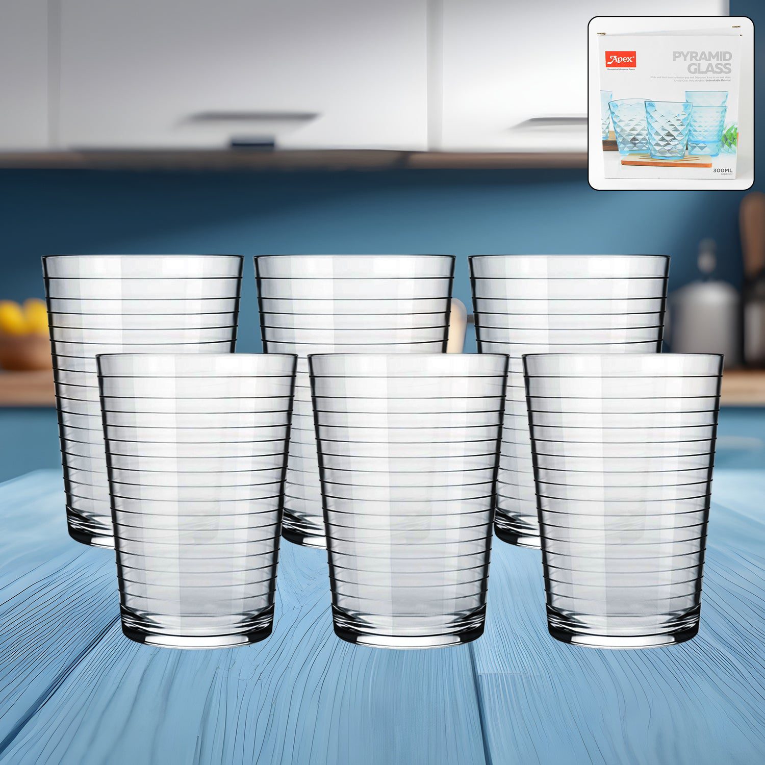 01_094d7efa-354e-423c-9849-ab5fb1c2aeb7.jpg Apex Pyramid Ringo Plastic Glass – 300ml Approx | Durable, Crystal-Clear Tumbler - Front View by Nari Haat, Indian ...