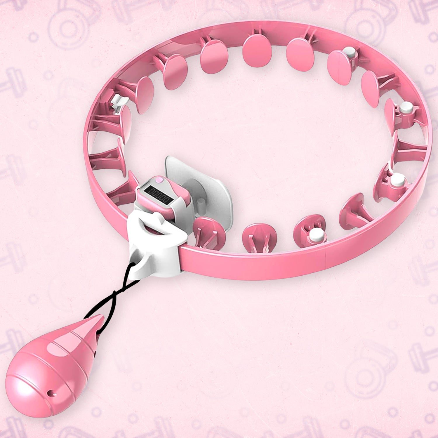 01_0ac42d46-2c8a-4a96-bdea-11ca3c050b9a.jpg Smart Fitness Hula Hoop with Counter & Spinning Ball (1 Pc / Mix Design / Loose) - Front View by Nari Haat, Indian et...