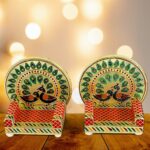 Meenakari Work Laddu Gopal Singhasan  / Sihasan for Pooja Mandir Wooden Krishna Ladoo Bal Gopal Sofa Asan, Home Decor...