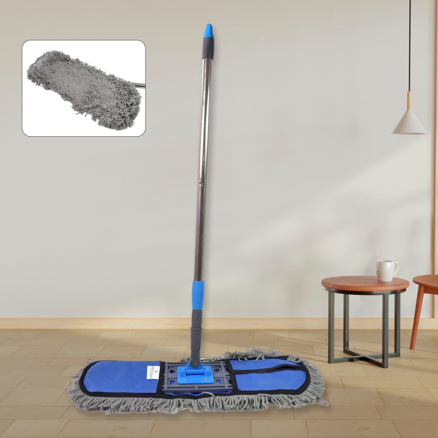 01_12aa4575-8188-4eee-b81b-1bfa22d144b6.jpg Wet and Dry Cotton Pad Floor Mop with Long Aluminium Handle (1 Pc / Large) - Front View by Nari Haat, Indian ethnic w...