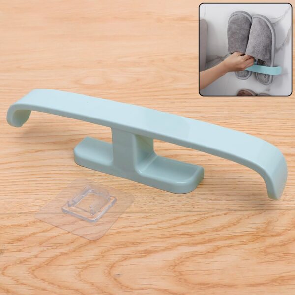 Bathroom Towel Slipper Hanging Rack Self Adhesive Wall Mounted (1 Pc) - Front View by Nari Haat, Indian ethnic wear, ...