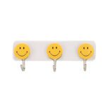 Self Adhesive Smiley Face Wall Hooks (Pack of 3) - Back View by Nari Haat, Indian ethnic wear, women clothing, design...