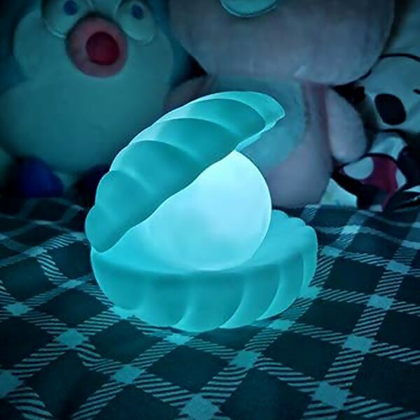 Pearl Shell Night Lamp Decorate Desk Lights Nursery Toy Lamp (Small Battery Operated) - Front View by Nari Haat, Indi...