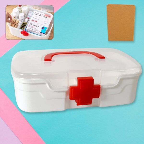 Portable Medical Storage Box with Handle & Transparent Lid (1 Pc) - Front View by Nari Haat, Indian ethnic wear, wome...
