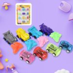Mini Pull Back Car & Aeroplane Plastic Pull Back Car Cartoon Toys (12 Pcs Set) - Front View by Nari Haat, Indian ethn...