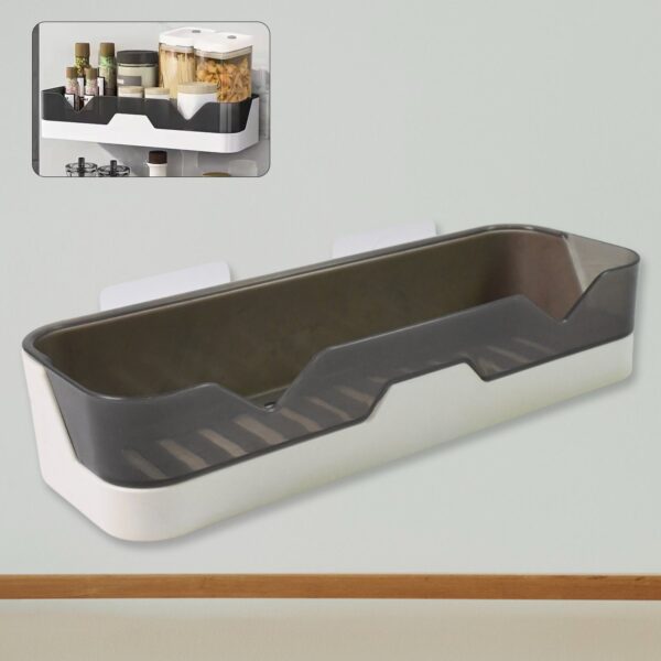 Wall Mounted Adhesive Bathroom Shower Caddy / Shelf / Plastic (1 Pc) - Front View by Nari Haat, Indian ethnic wear, w...