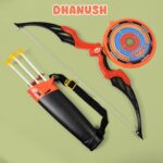 Arrow Big & Archery Toy (1 Dhanush, 3 Arrow, 1 Target, 1 Arrow Holder / 1 Set) - Front View by Nari Haat, Indian ethn...