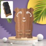 Wooden Cartoon Shape Design Mobile Stand  (1 Pc) - Front View by Nari Haat, Indian ethnic wear, women clothing, desig...