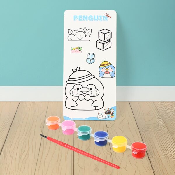 Kids Art Painting Kit Water Color, Cartoon Printed Board & Brush (9 Pcs Set) - Front View by Nari Haat, Indian ethnic...