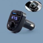 CAR-X8 Bluetooth FM Transmitter Kit with Dual USB Fast Charger - Closeup Embroidery by Nari Haat, Indian ethnic wear,...