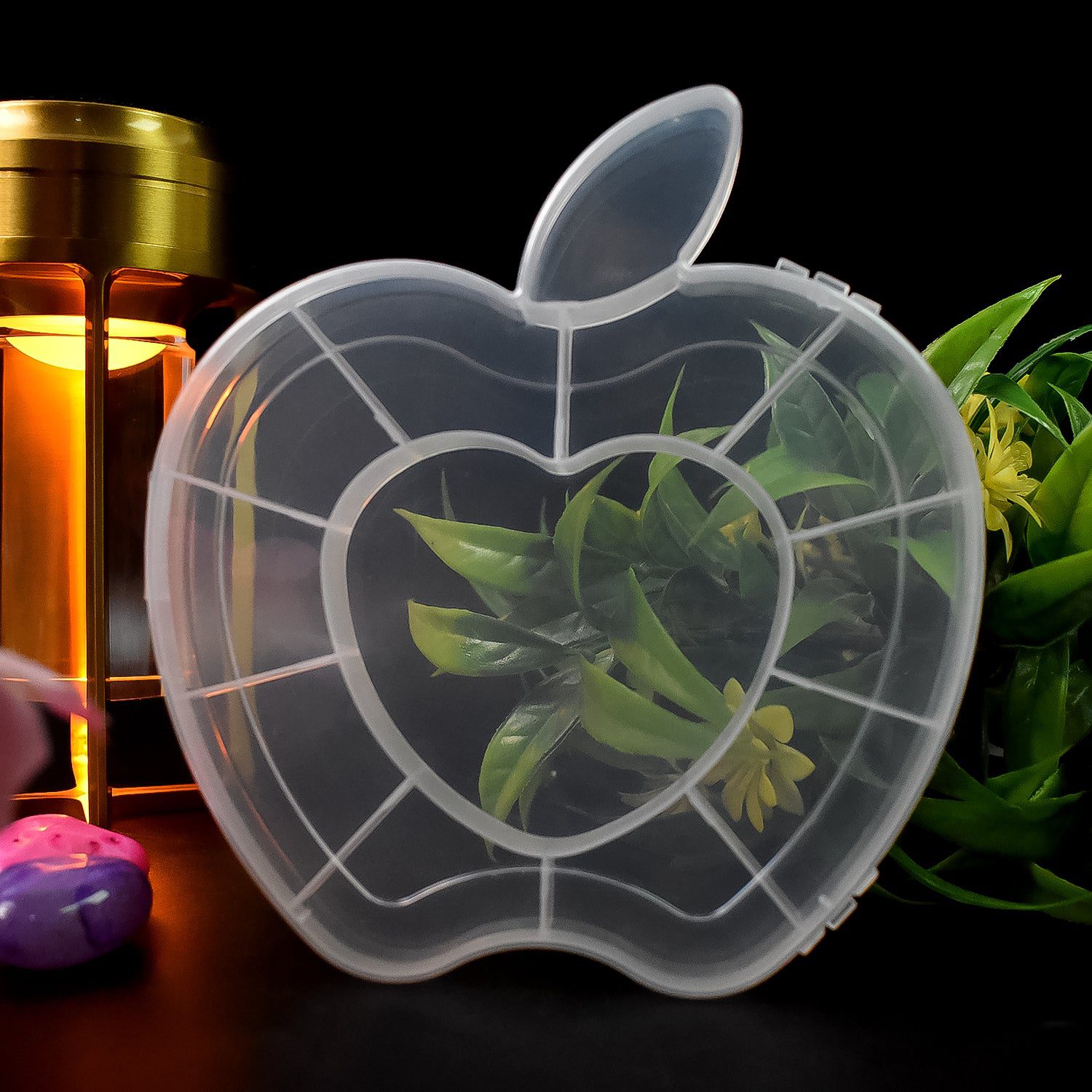 01_249124fd-5417-4d09-8145-25194f9de3d4.jpg Plastic Apple Shape Jewellery Storage Box (1 Pc) - Front View by Nari Haat, Indian ethnic wear, women clothing, desig...