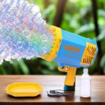 69 Holes Big Rechargeable Bubble Gun Powerful Machine Toy for Kids and Adults - Closeup Embroidery by Nari Haat, Indi...