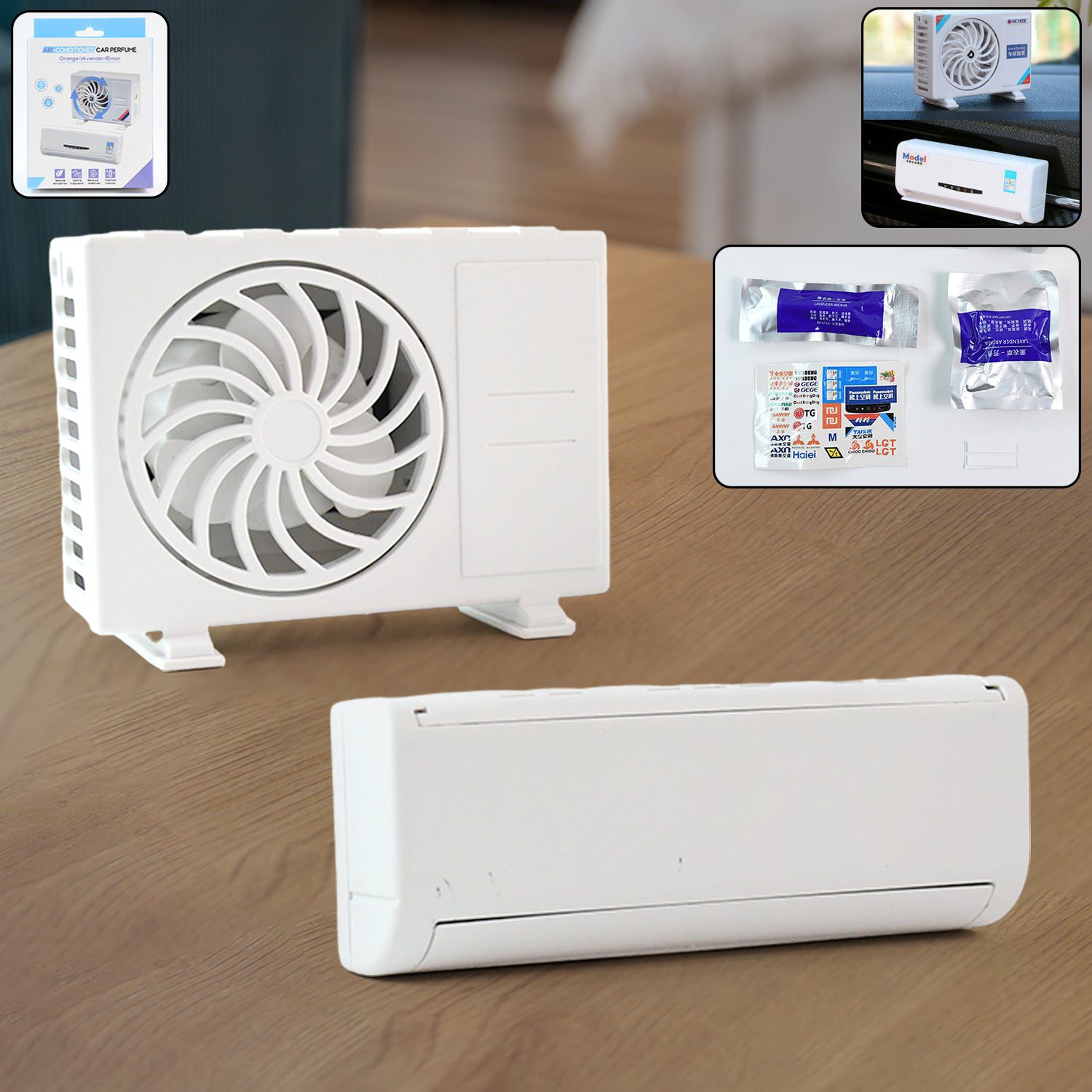 01_26c825d3-70fd-4f89-9e33-e78b02db54da.jpg Solar-Powered Car Air Freshener with Built-in Perfume Diffuser for Dashboard & AC Vent - Front View by Nari Haat, Ind...