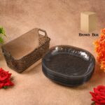 Plastic Household Plates Dinner Plates Dish Tray Skewer Bone Plate Set (10 Pcs Set) - Front View by Nari Haat, Indian...