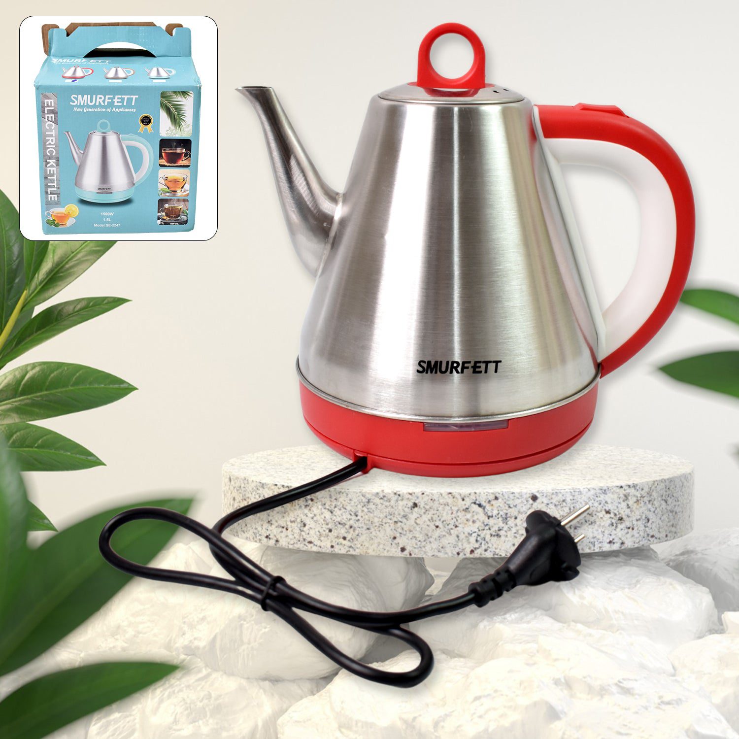 01_296f1e04-3947-4afc-9064-9f35e7ba9319.jpg Stainless steel large capacity electric kettle (1500W / 1.5 Ltr.) - Front View by Nari Haat, Indian ethnic wear, wome...