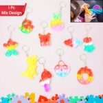 Compact Pop It Keychain – Fun Stress Relief Fidget Toy (1 Pc | Mix Design) - Closeup Embroidery by Nari Haat, India...
