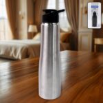 Stainless Steel Double Wall Vacuum-Insulated Drink Water Bottle (1000 ML) - Front View by Nari Haat, Indian ethnic we...