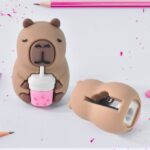 Cartoon Shape Pencil Sharpener with Built-In Eraser (1 Pc) - Closeup Embroidery by Nari Haat, Indian ethnic wear, wom...