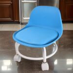Plastic Low Round Rolling Stool with Wheels Pedicure Stool (1 pc / Mix Color) - Front View by Nari Haat, Indian ethni...