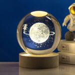Astronaut Ball Night Light with Resin Base Decorative for Living Room Decor (1 Pc) - Sleeve Design by Nari Haat, Indi...