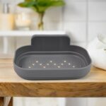 Plastic Soap Dish Holder Bathroom Shower Wall Mounted Self Adhesive ,Sabudani (1 Pc) - Closeup Embroidery by Nari Haa...