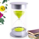 45-Minute Green Sand Timer – Hourglass Time Management Tool (Color: Green) - Closeup Embroidery by Nari Haat, India...