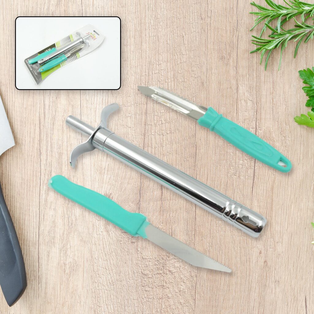 3-in-1 Kitchen Combo Set with Lighter, Knife, Peeler