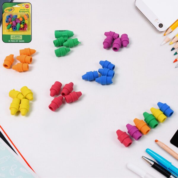 Pencil Top Eraser Rubber Erasers (1 Pc / Mix Color) - Front View by Nari Haat, Indian ethnic wear, women clothing, de...