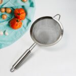 Mesh Sieve Quality Stainless Steel Fine Mesh Strainer with Sturdy Handle and Hook - Front View by Nari Haat, Indian e...