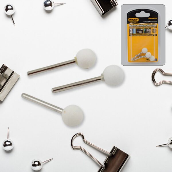 Abrasive Mounted Grinding Stone Spherical Head Wheel Abrasive Tools (3 Pcs) - Front View by Nari Haat, Indian ethnic ...