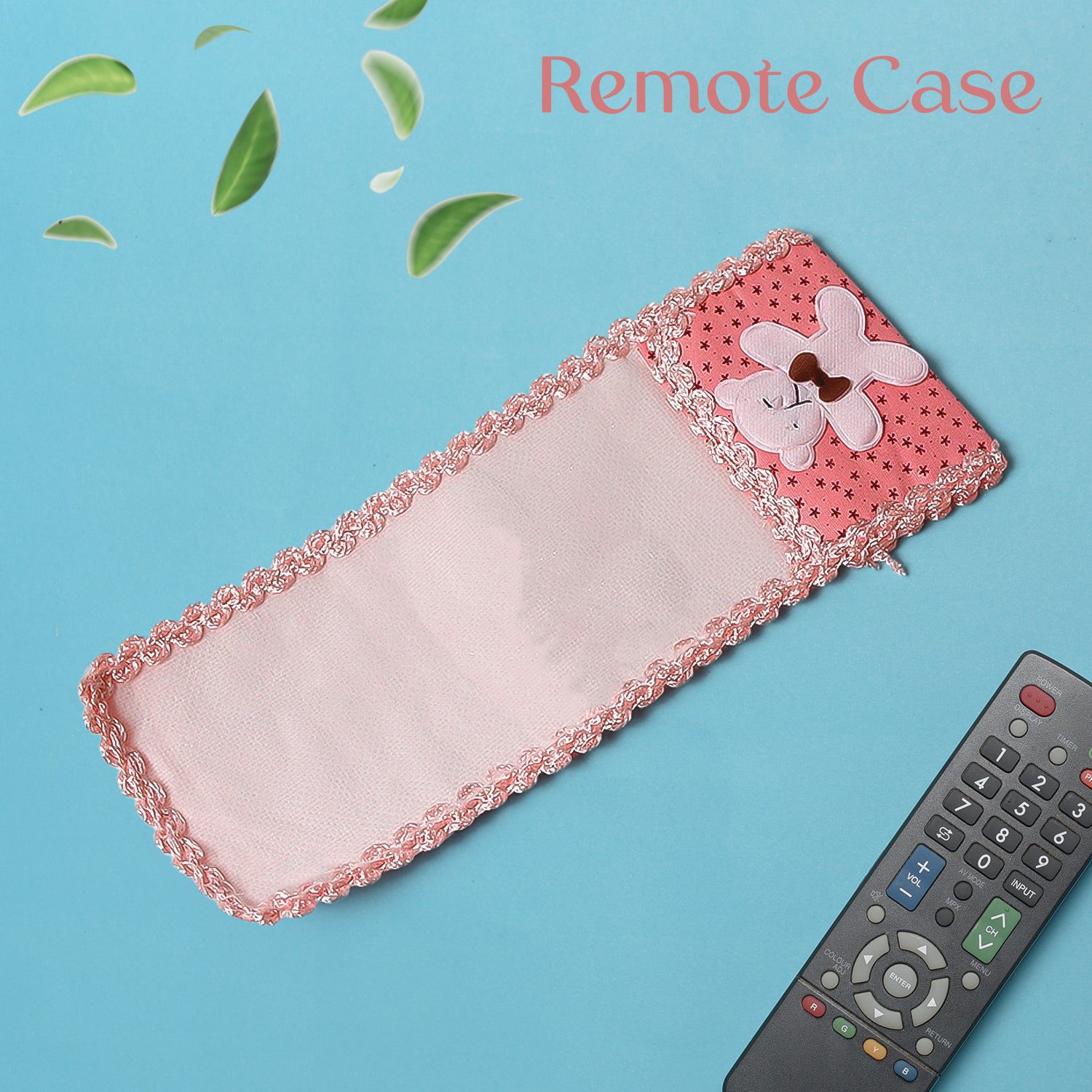 01_3984285b-d316-49c4-8fbb-72dd4f23f008.jpg Cartoon Cloth Lace Remote Control Cover Remote Case (1 Pc / 21×8 CM / Medium) - Front View by Nari Haat, Indian ethn...