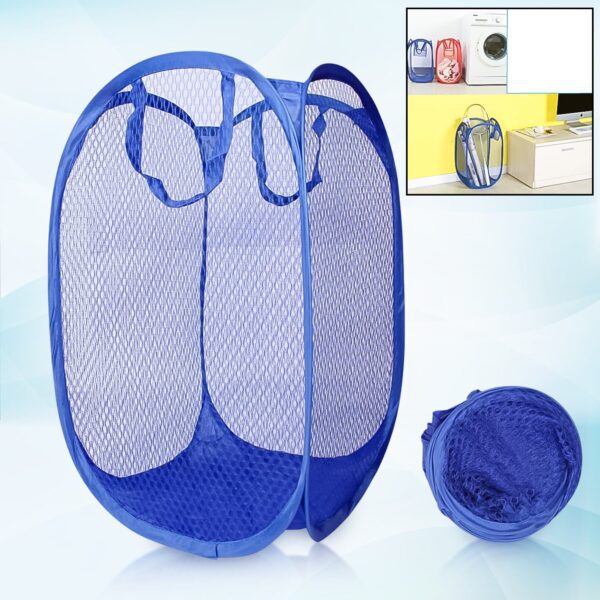 Foldable Collapsible Mesh Laundry Bag Pack Of 1 (Mix Color) - Front View by Nari Haat, Indian ethnic wear, women clot...