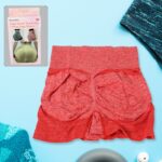 High Elastic Peach hip Lifting Yoga Shorts - Closeup Embroidery by Nari Haat, Indian ethnic wear, women clothing, des...