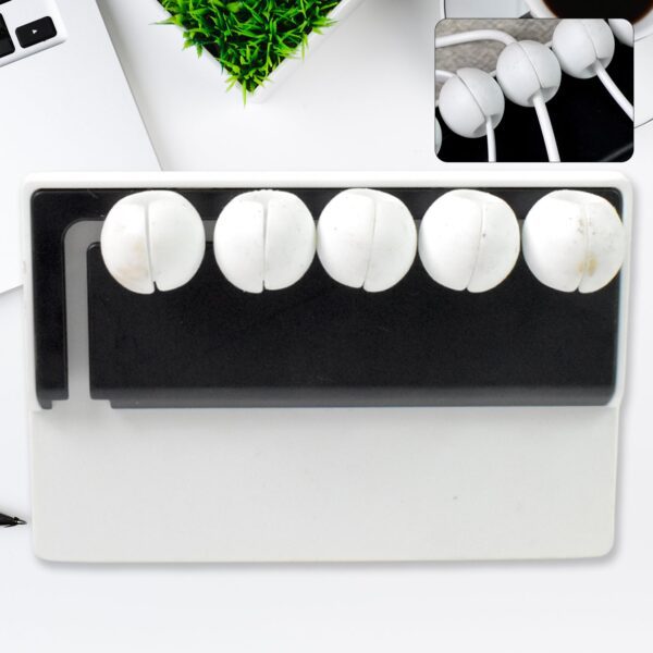 5 Slots Adhesive Desk Cable Cord Holder for Charging Cable (1 Pc / Mix Color) - Front View by Nari Haat, Indian ethni...