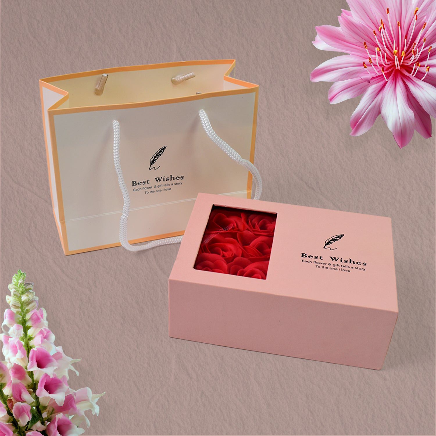 01_3e23cbc1-d563-4a4a-8154-35487195f5be.jpg Jewellery Gift Box with Lids & Roses Packaging Box with 6 Roses (1 Set) - Front View by Nari Haat, Indian ethnic wear...