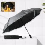 2 Fold Manual Umbrella – Wind, Sun & Rainproof with Steel Shaft & Wrist Strap - Front View by Nari Haat, Indian eth...