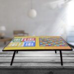 Foldable Mix Design Games Table Board || Bed Study Table (48 × 28 Cm / 1 Pc) - Front View by Nari Haat, Indian ethni...