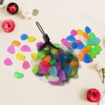 Multi-Color Decorative Stone for Garden Stone Set - Closeup Embroidery by Nari Haat, Indian ethnic wear, women clothi...