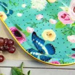 Big Plastic Flower Printed Design Serving Tray (1 Pc / 35 x 24 CM / Mix Color) - Full Detail by Nari Haat, Indian eth...