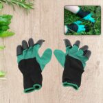 Heavy Duty Garden Gloves with Claws (Washable): 1 Pair (Mix Color) - Neckline Detail by Nari Haat, Indian ethnic wear...